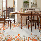 Solene Washable Modern Blooming Floral Garden Yellow Rug Area Rugs Lahome