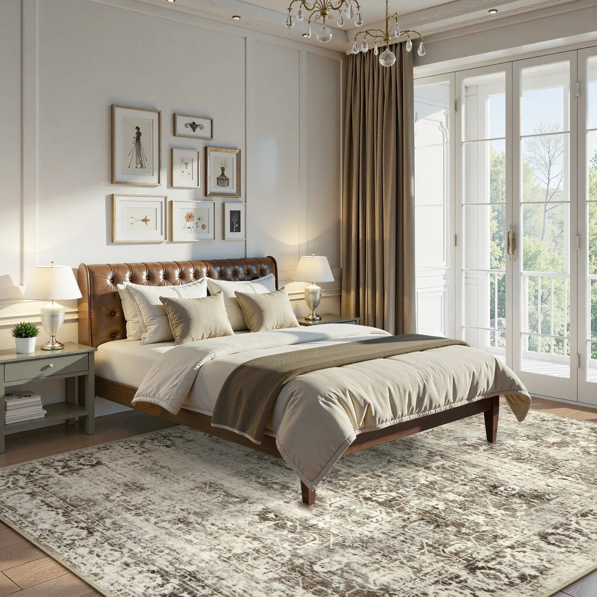 Margot Washable Vintage Distressed Beige Rug Clearance Rugs Lahome