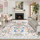 Maison Washable French Manor Floral Beige Area Rug Area Rugs Lahome 9' x 12'