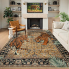Rava Washable Wild Tiger Desert Yellow Rug Area Rugs Lahome 9' x 12'