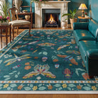 Vionnet Washable Modern Parisian Insect Green Area Rug Clearance Rugs Lahome