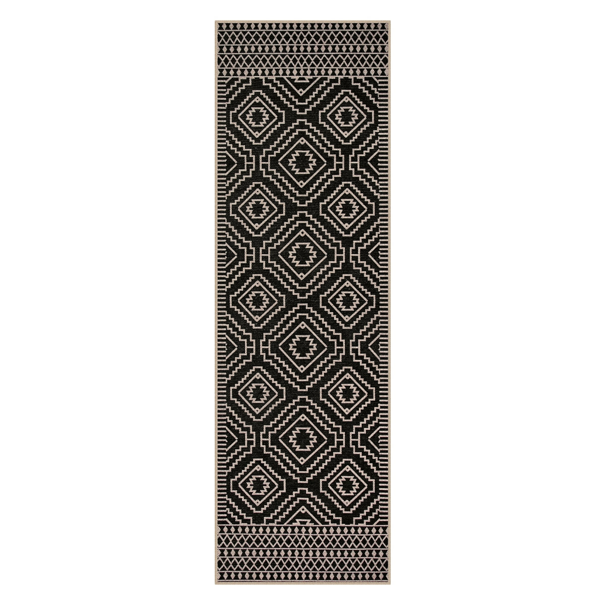 Basile Washable Moroccan Easy Jute Natural Black Indoor/Outdoor Rug Easy Jute Rug Lahome