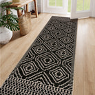 Basile Washable Moroccan Easy Jute Natural Black Indoor/Outdoor Rug Easy Jute Rug Lahome 2'5" x 8'
