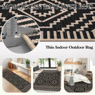 Basile Washable Moroccan Easy Jute Natural Black Indoor/Outdoor Rug Easy Jute Rug Lahome