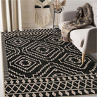 Basile Washable Moroccan Easy Jute Natural Black Indoor/Outdoor Rug Easy Jute Rug Lahome