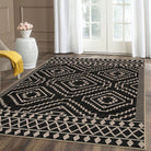 Basile Washable Moroccan Easy Jute Natural Black Indoor/Outdoor Rug Easy Jute Rug Lahome