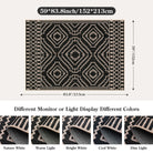 Basile Washable Moroccan Easy Jute Natural Black Indoor/Outdoor Rug Easy Jute Rug Lahome