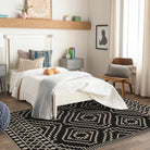 Basile Washable Moroccan Easy Jute Natural Black Indoor/Outdoor Rug Easy Jute Rug Lahome