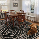 Basile Moroccan Easy Jute Natural Black Area Rug