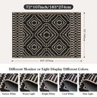 Basile Moroccan Easy Jute Natural Black Area Rug