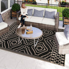 Basile Moroccan Easy Jute Natural Black Area Rug