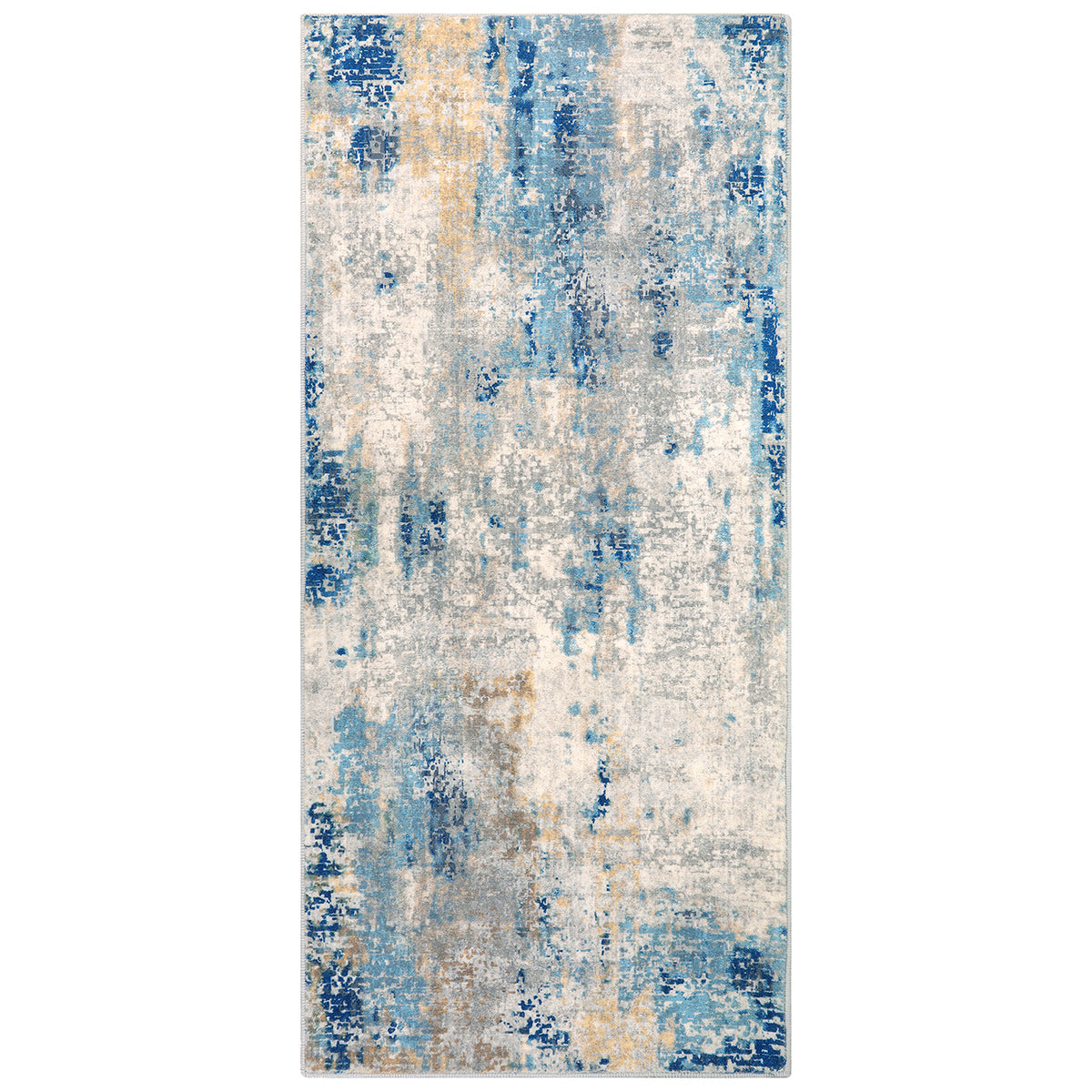 Etoile Washable Modern Abstract Blue/Yellow/Ivory Rug Area Rugs Lahome