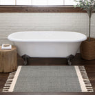 Belle Washable Farmhouse Non-Shedding Boho Grey Rug with Tassels Cotton Area Rugs Lahome