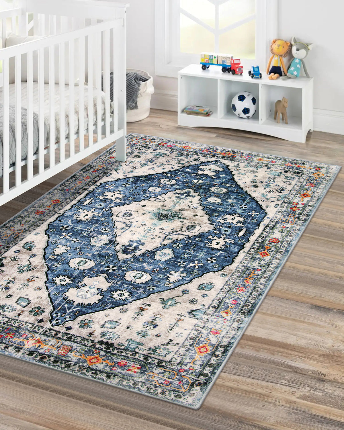 Blue Boho Tribal Area Rug