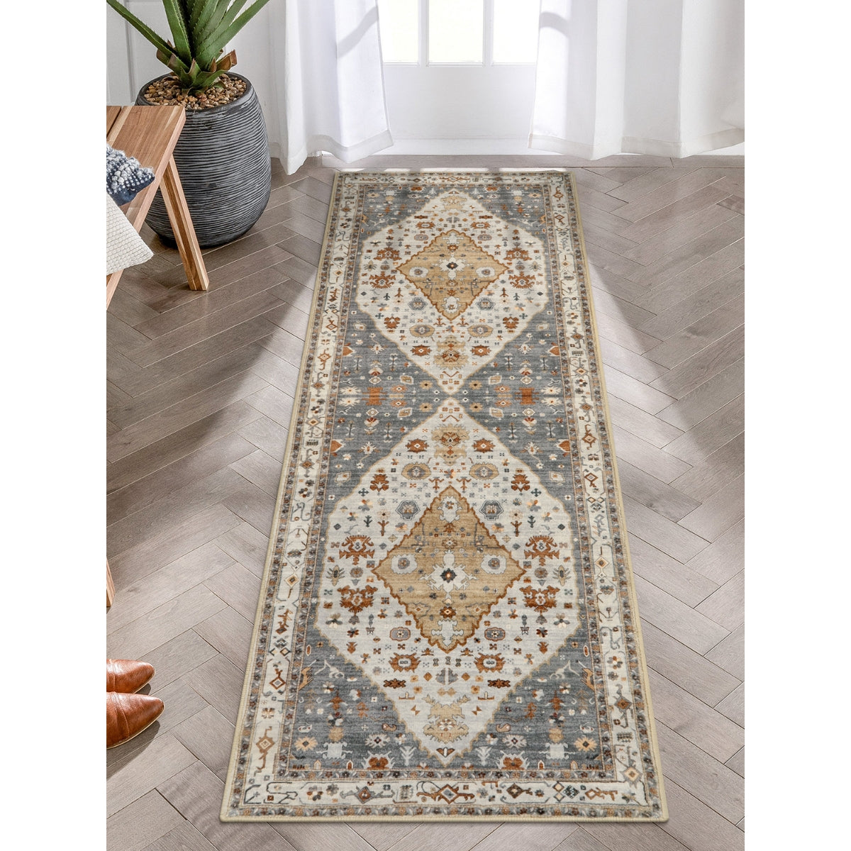 Felice Washable Boho Vintage Tribal Golden Rug Clearance Rugs Lahome