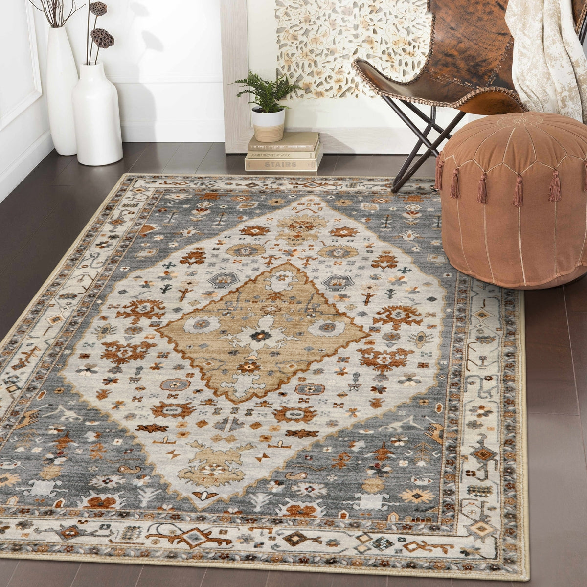 Felice Washable Boho Vintage Tribal Golden Rug Clearance Rugs Lahome