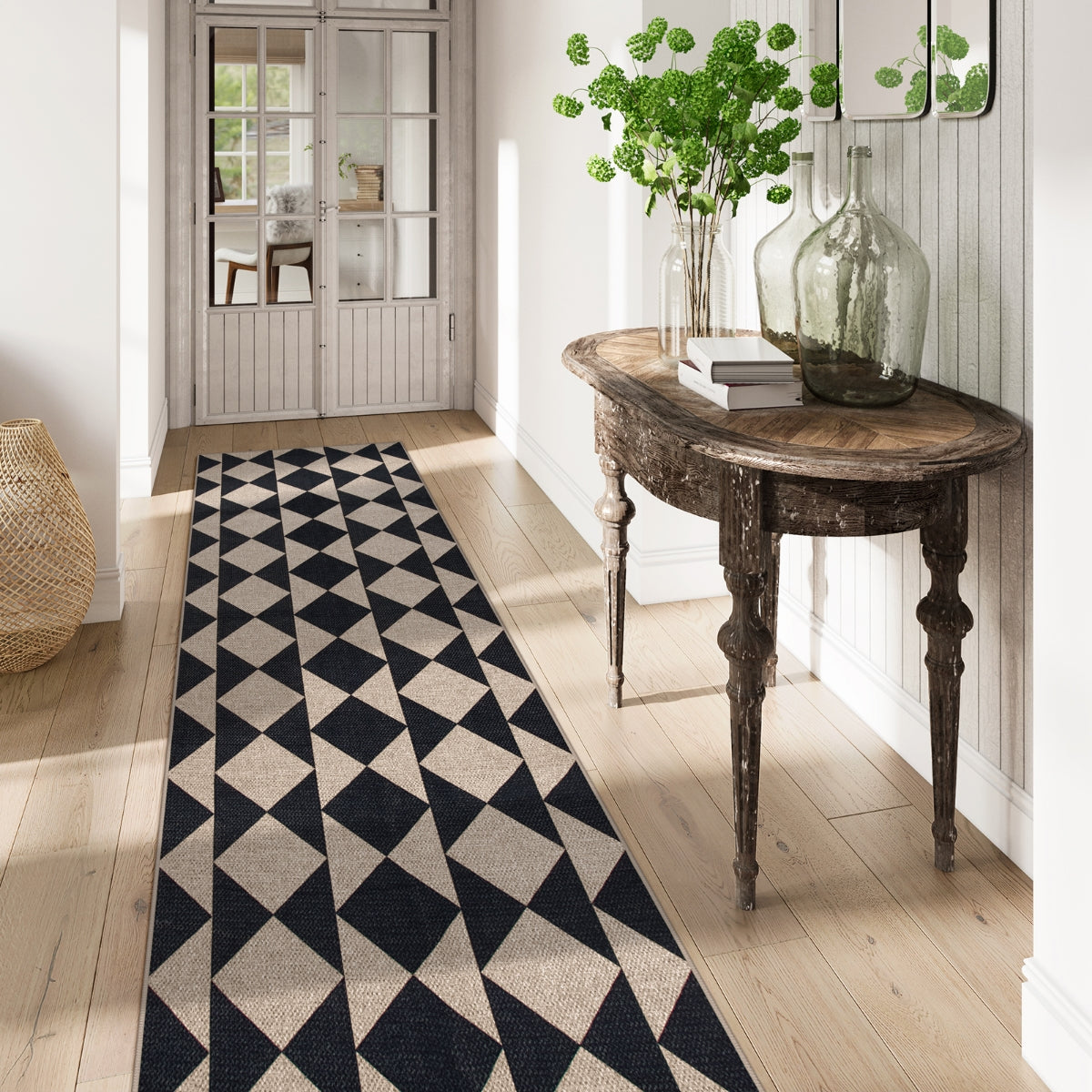 Clovis Washable Checkered Diamond Easy Jute Rug Easy Jute Area Rug Lahome 2'5" x 8'