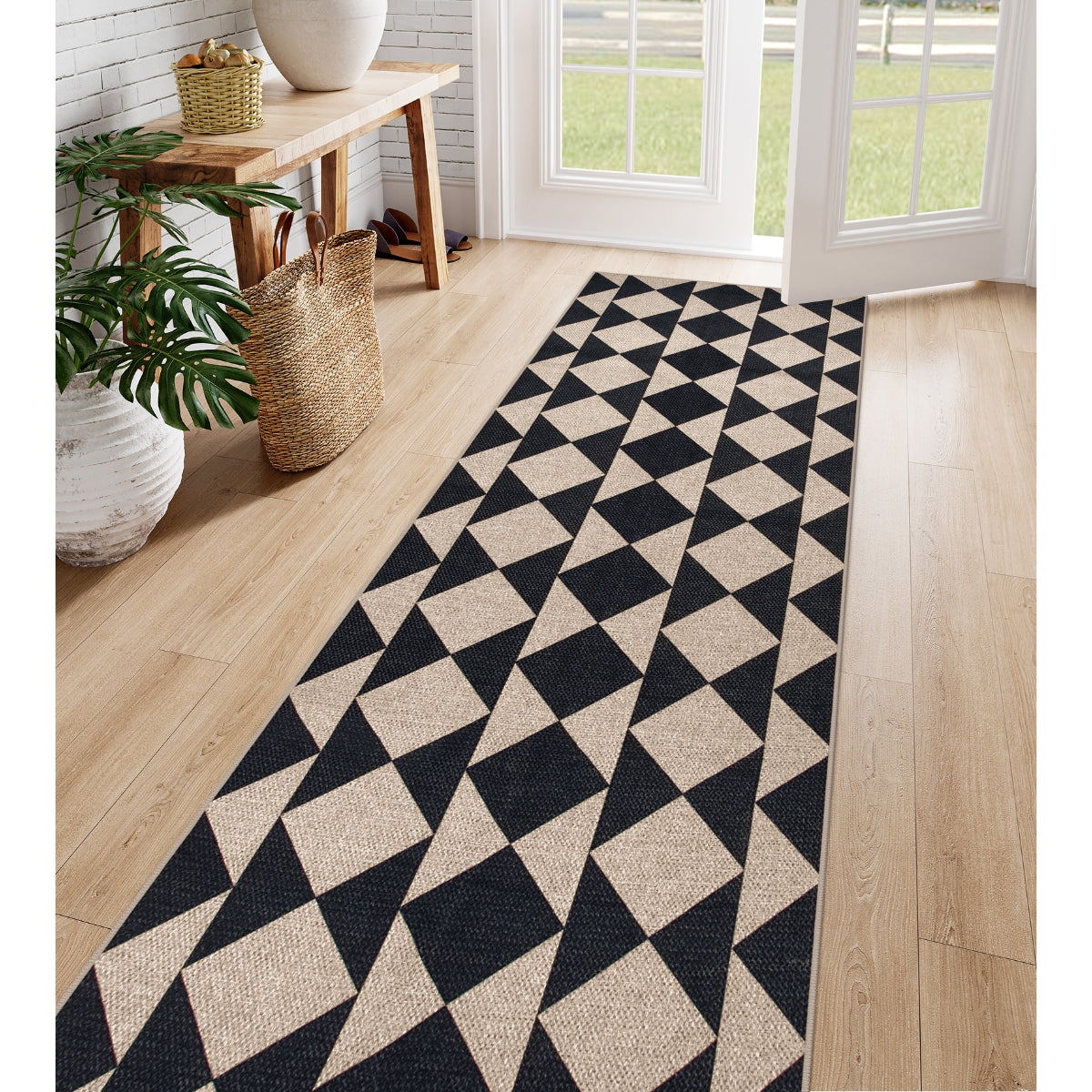 Clovis Washable Checkered Diamond Easy Jute Rug Easy Jute Area Rug Lahome