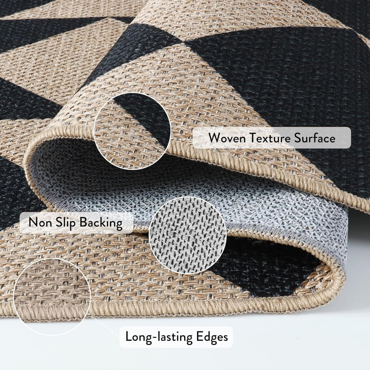 Clovis Washable Checkered Diamond Easy Jute Rug Easy Jute Area Rug Lahome