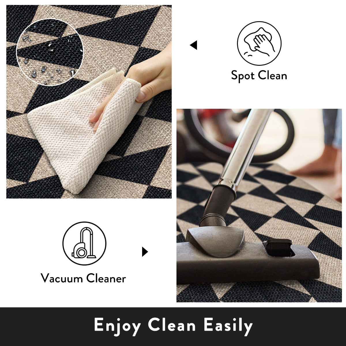 Clovis Washable Checkered Diamond Easy Jute Rug Easy Jute Area Rug Lahome