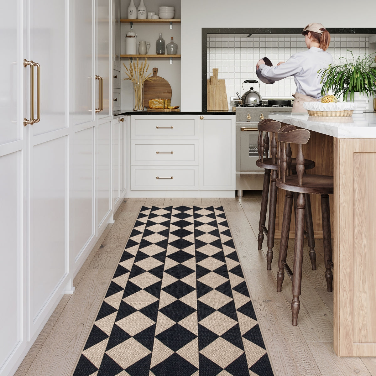 Clovis Washable Checkered Diamond Easy Jute Rug Easy Jute Area Rug Lahome