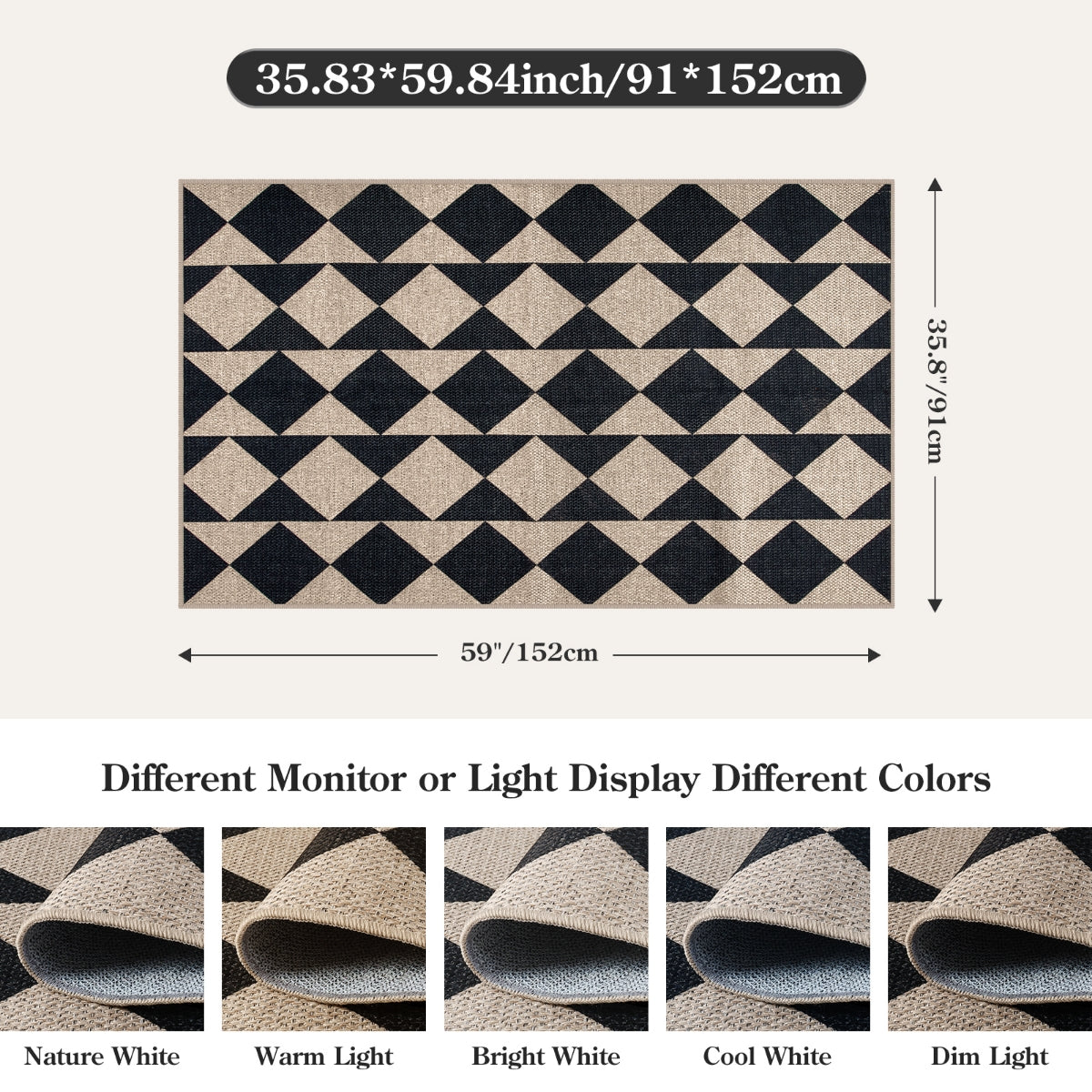 Clovis Washable Checkered Diamond Easy Jute Rug Easy Jute Area Rug Lahome