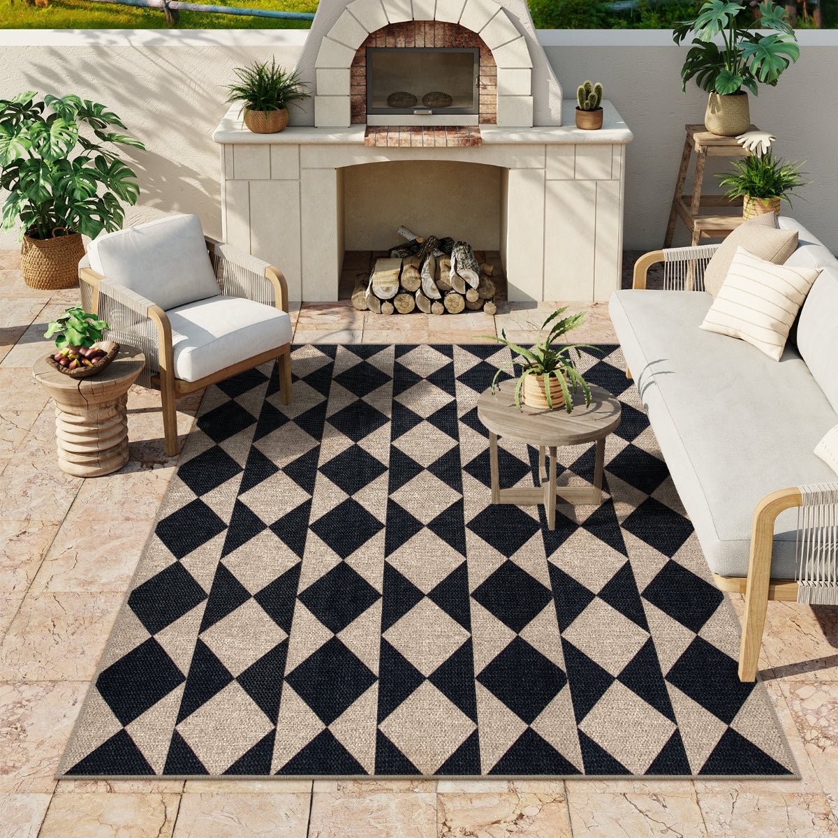 Clovis Washable Checkered Diamond Easy Jute Rug Easy Jute Area Rug Lahome