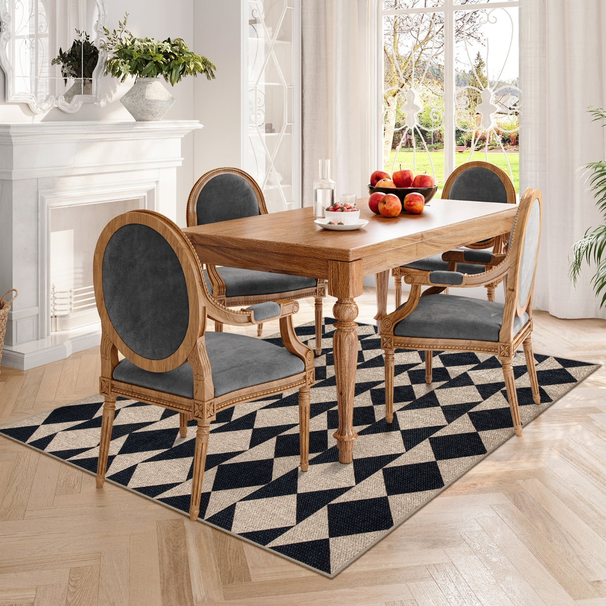 Clovis Washable Checkered Diamond Easy Jute Rug Easy Jute Area Rug Lahome 5' x 7'
