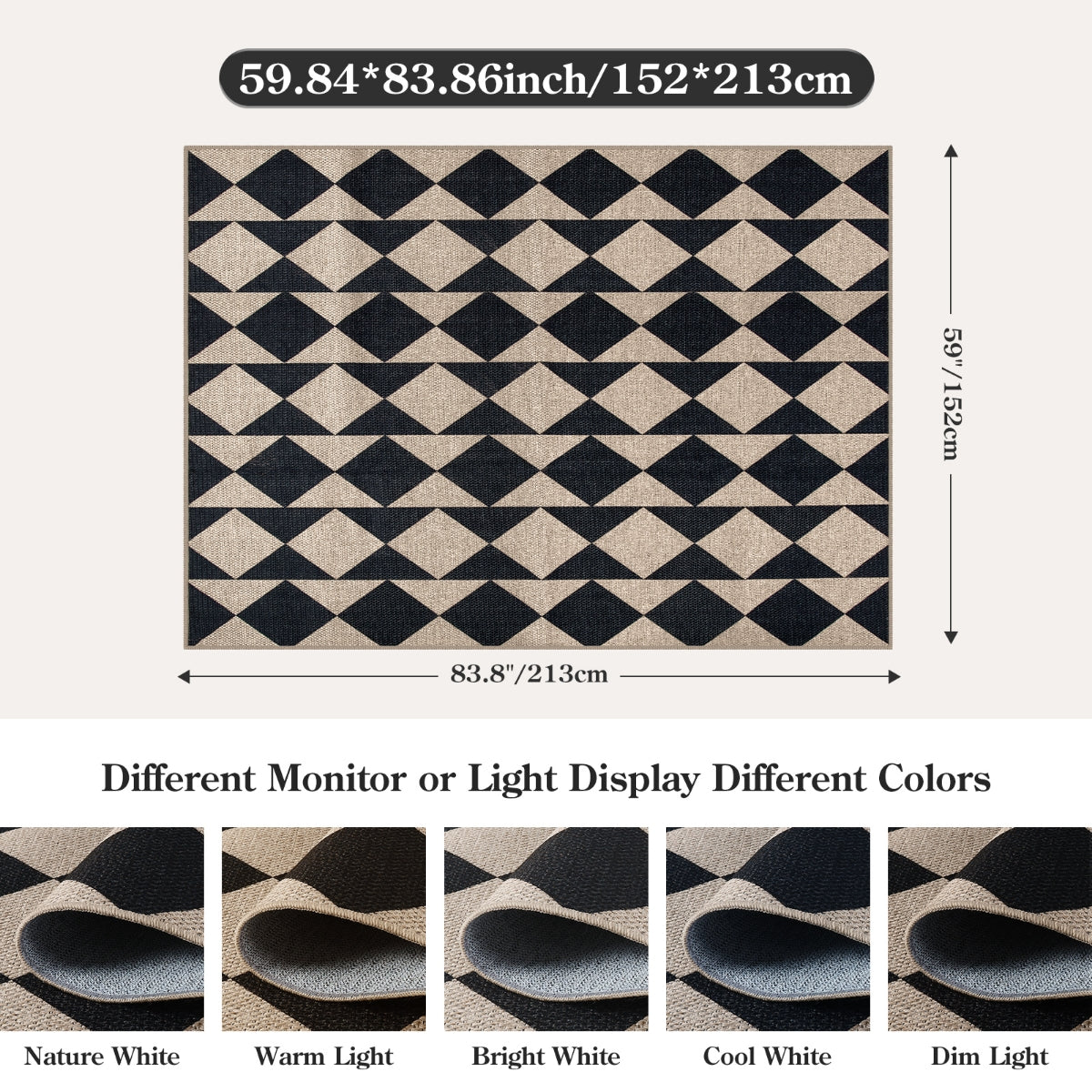 Clovis Washable Checkered Diamond Easy Jute Rug Easy Jute Area Rug Lahome
