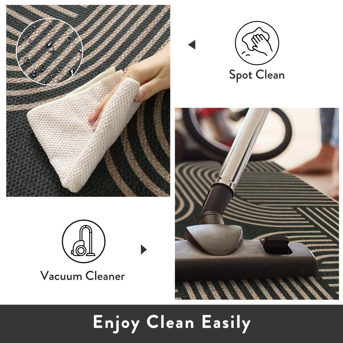 Clearance Cyrielle Washable Geometric Easy Jute Black Indoor/Outdoor Rug Clearance Rugs Lahome
