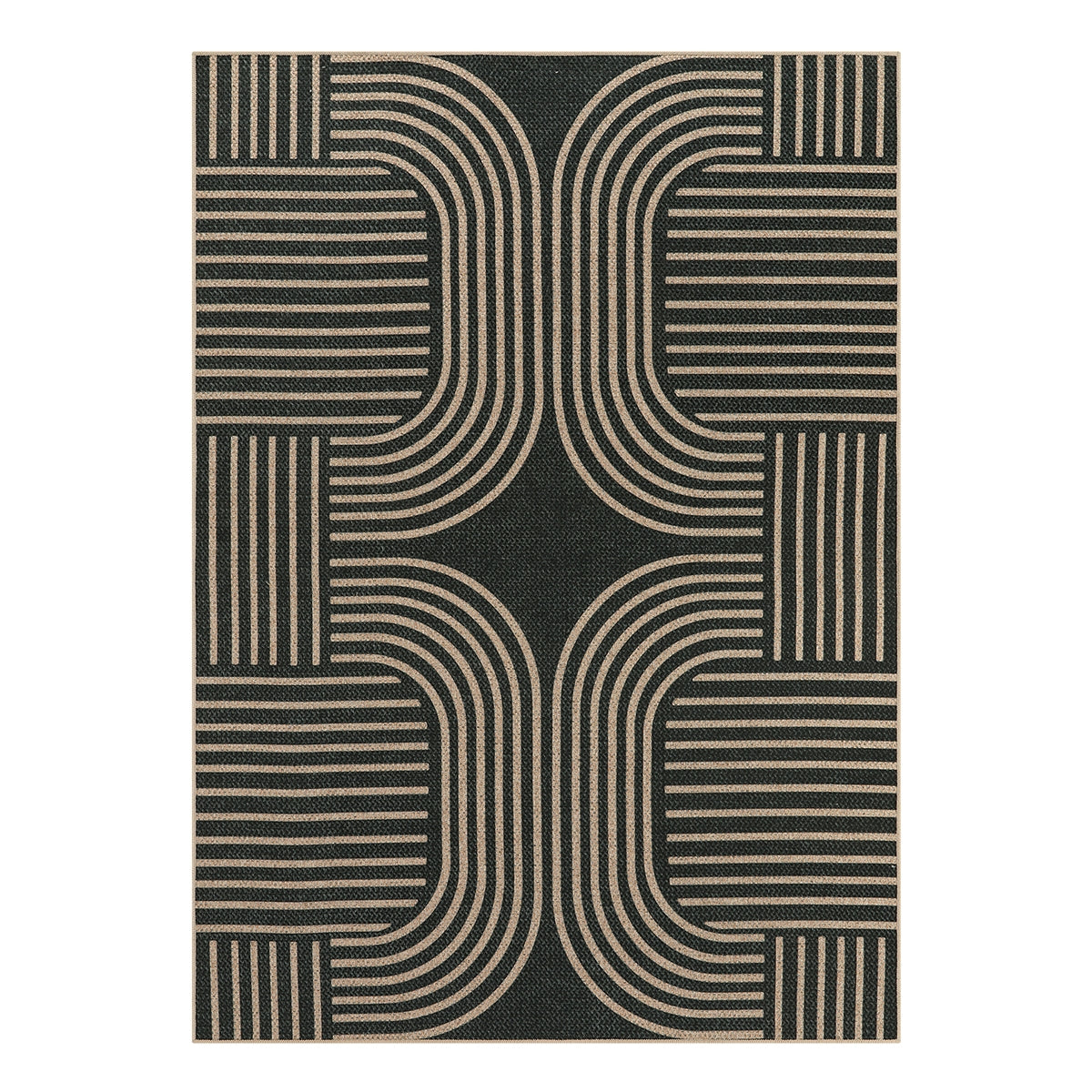 Clearance Cyrielle Washable Geometric Easy Jute Black Indoor/Outdoor Rug Clearance Rugs Lahome