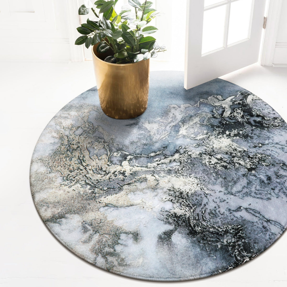 Deniz Marble Ocean Wave Area Rug