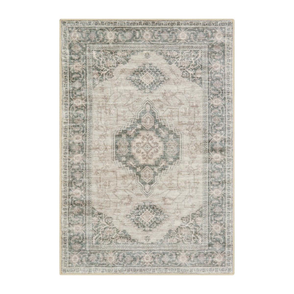 Clearance Eleanor Washable Oriental Vintage Distressed Beige Rug Clearance Rugs Lahome