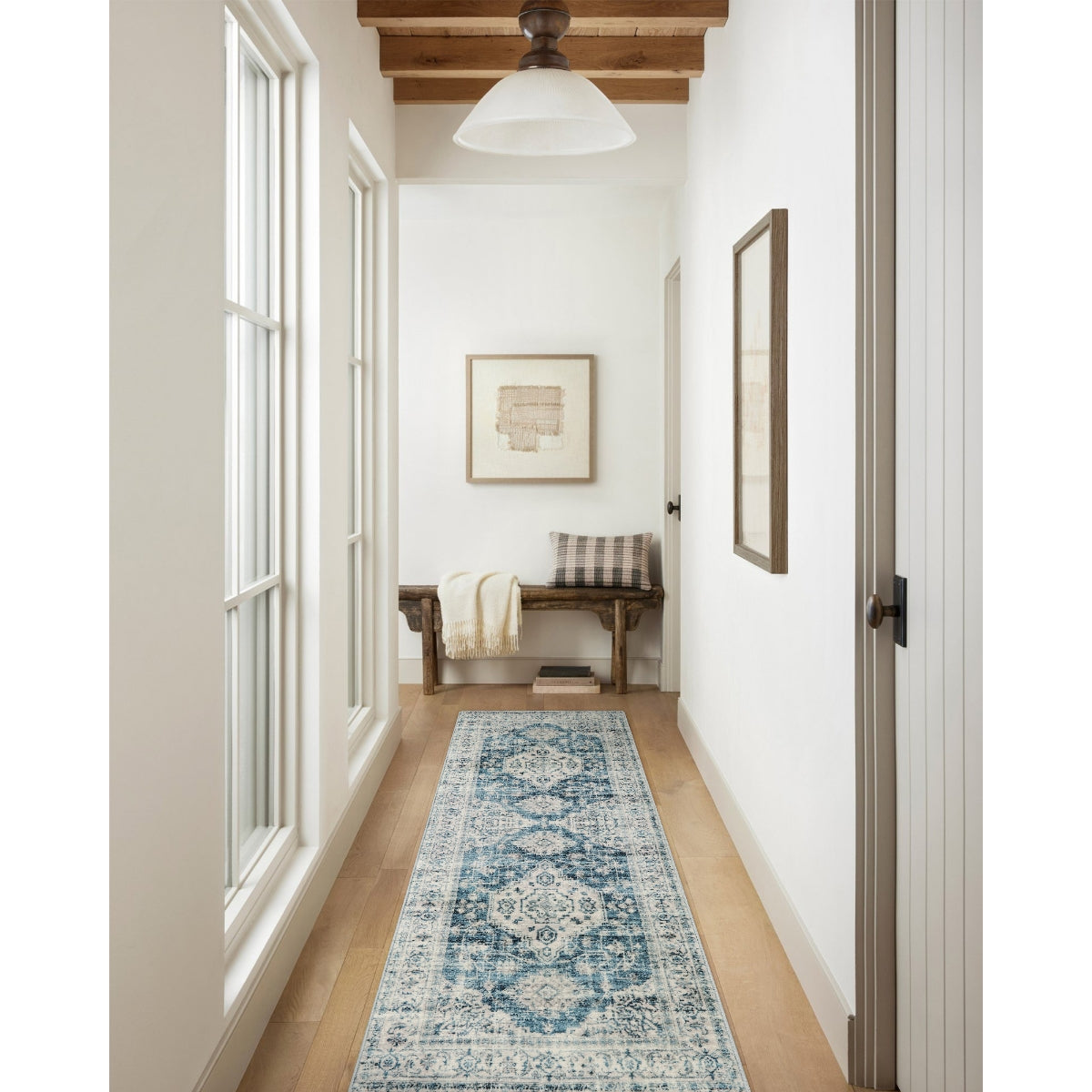 Eleanor Washable Oriental Vintage Distressed Blue Rug Clearance Rugs Lahome