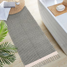 Belle Washable Farmhouse Non-Shedding Boho Grey Rug with Tassels Cotton Area Rugs Lahome