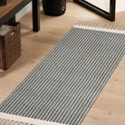Farmhouse Non-Shedding Washable Boho Grey Rug with Tassels