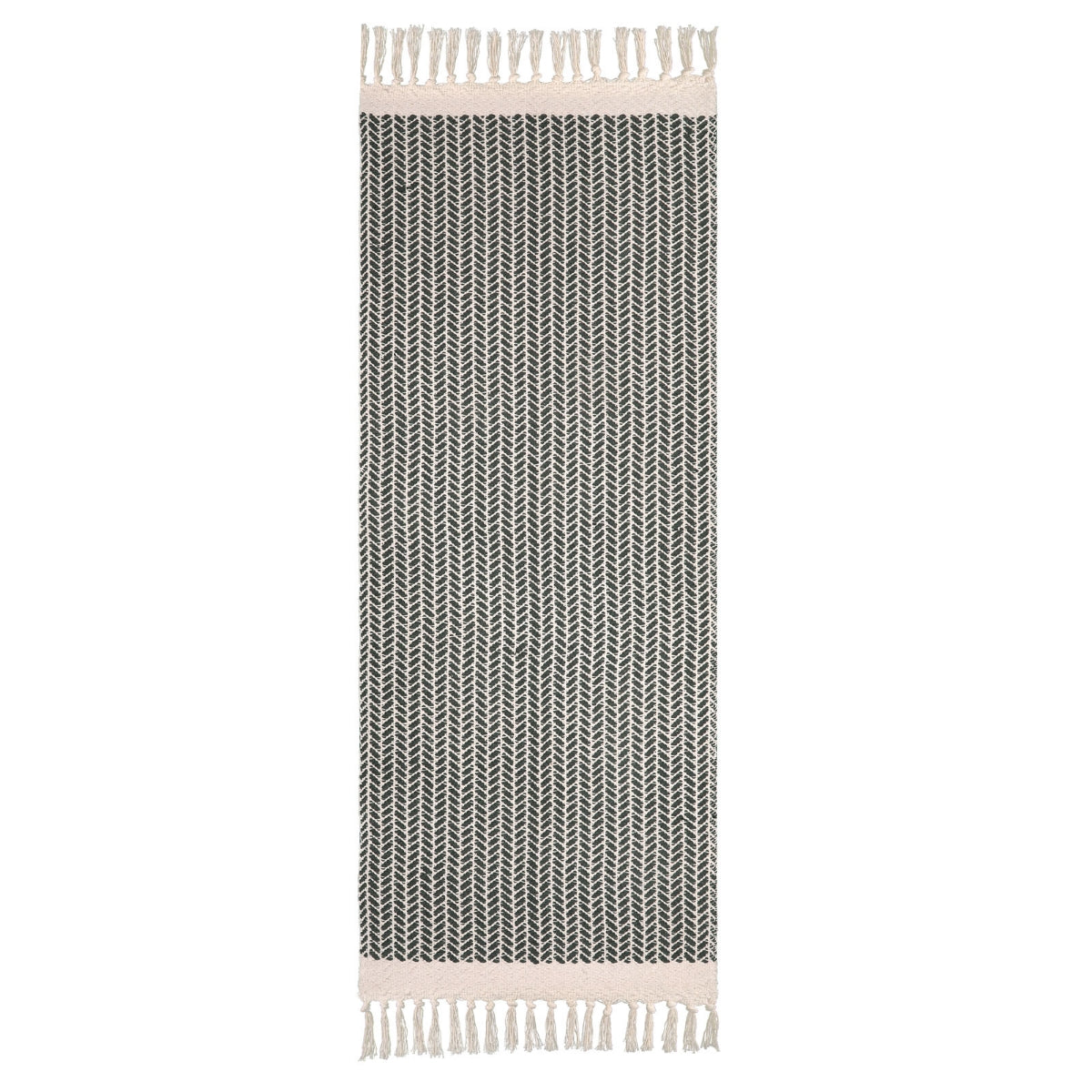 Farmhouse Non-Shedding Washable Boho Grey Rug with Tassels