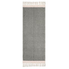Farmhouse Non-Shedding Washable Boho Grey Rug with Tassels