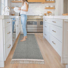 Farmhouse Non-Shedding Washable Boho Grey Rug with Tassels