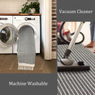 Farmhouse Non-Shedding Washable Boho Grey Rug with Tassels