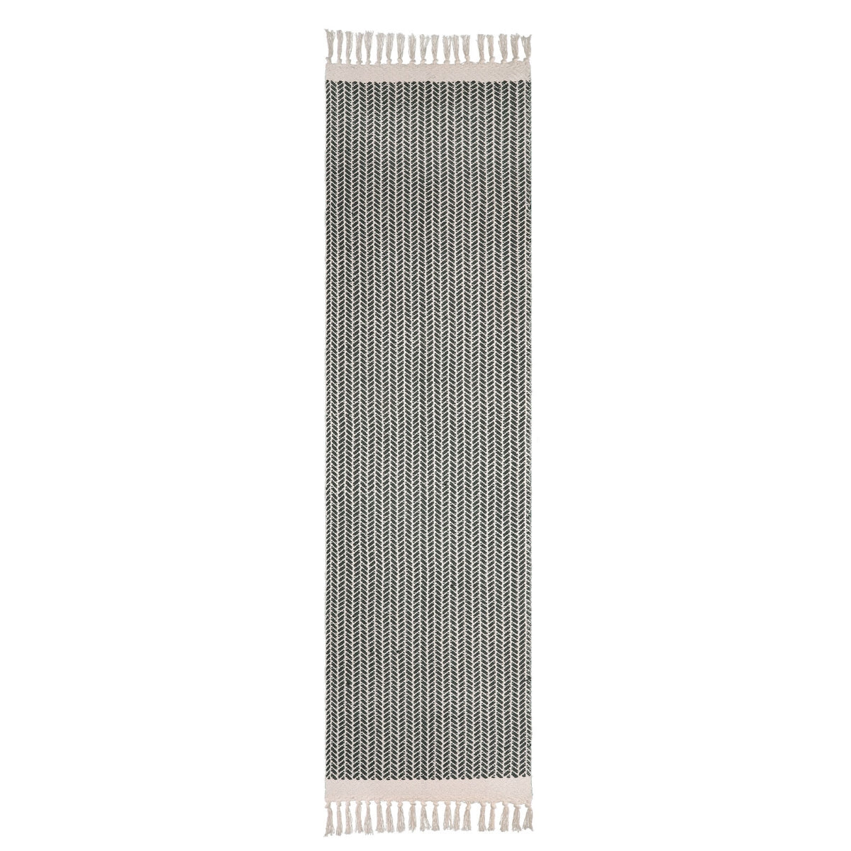 Farmhouse Non-Shedding Washable Boho Grey Rug with Tassels
