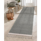 Farmhouse Non-Shedding Washable Boho Grey Rug with Tassels