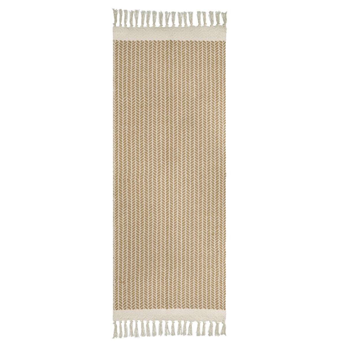 Farmhouse Non-Shedding Washable Boho Khaki Rug with Tassels