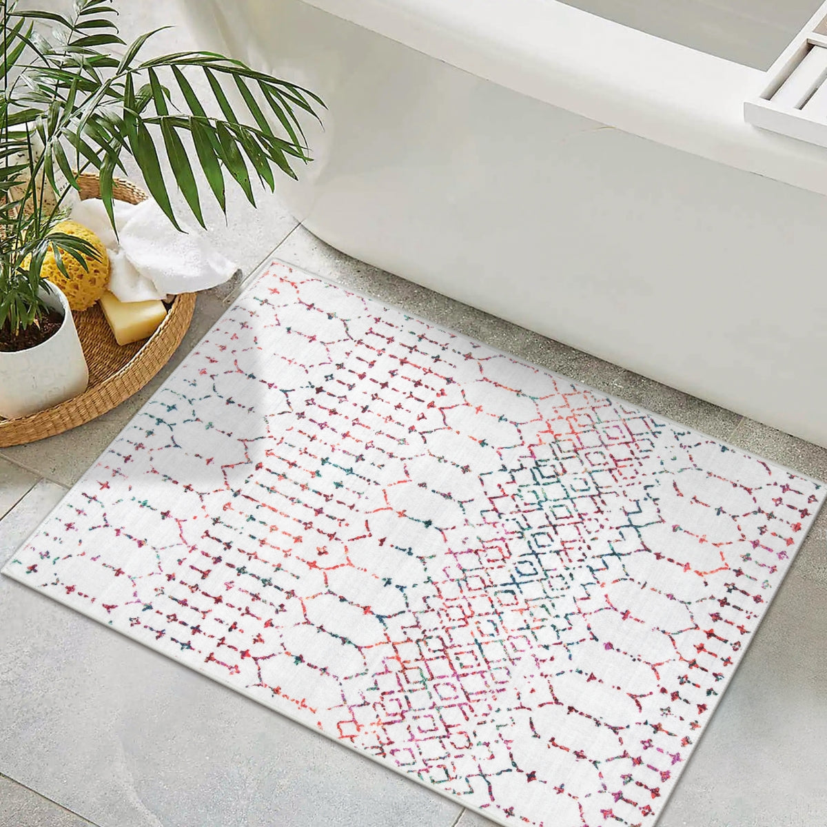 Hana Washable Moroccan Geometric Colorful Rug Area Rugs Lahome 2' x 3'