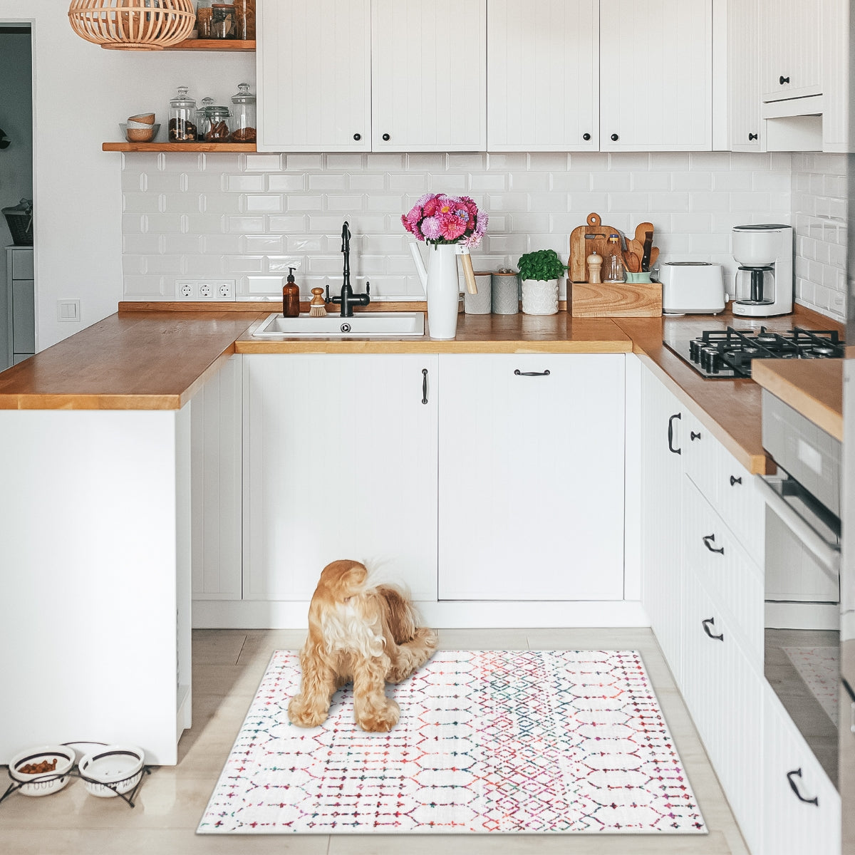 Hana Washable Moroccan Geometric Colorful Rug Area Rugs Lahome