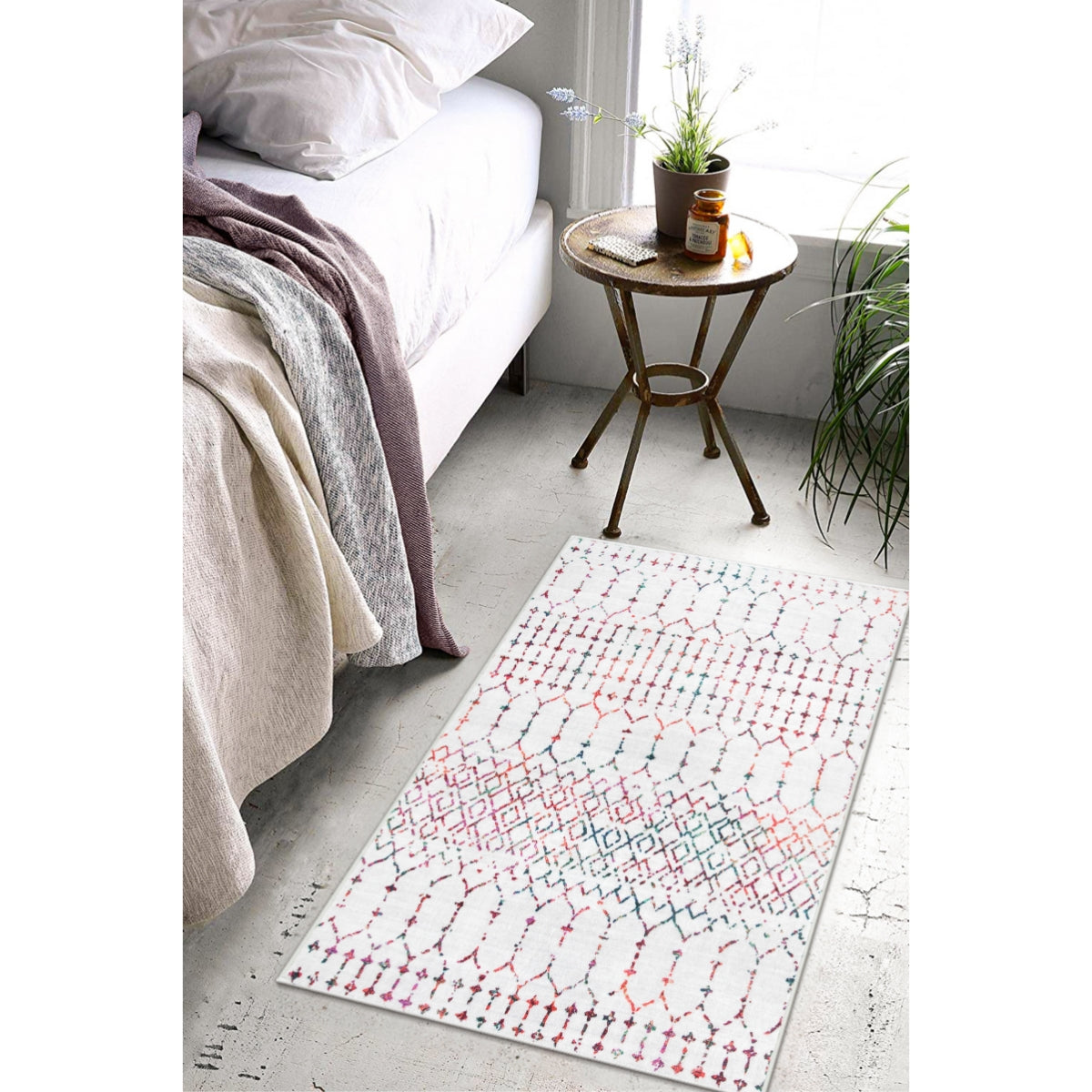 Hana Washable Moroccan Geometric Colorful Rug Area Rugs Lahome