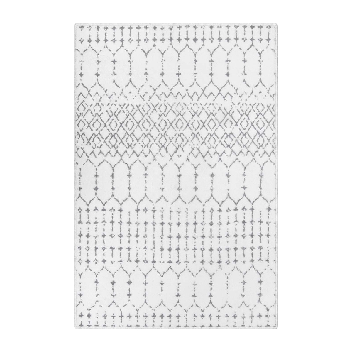 Hana Washable Moroccan Geometric White Area Rug Area Rugs Lahome