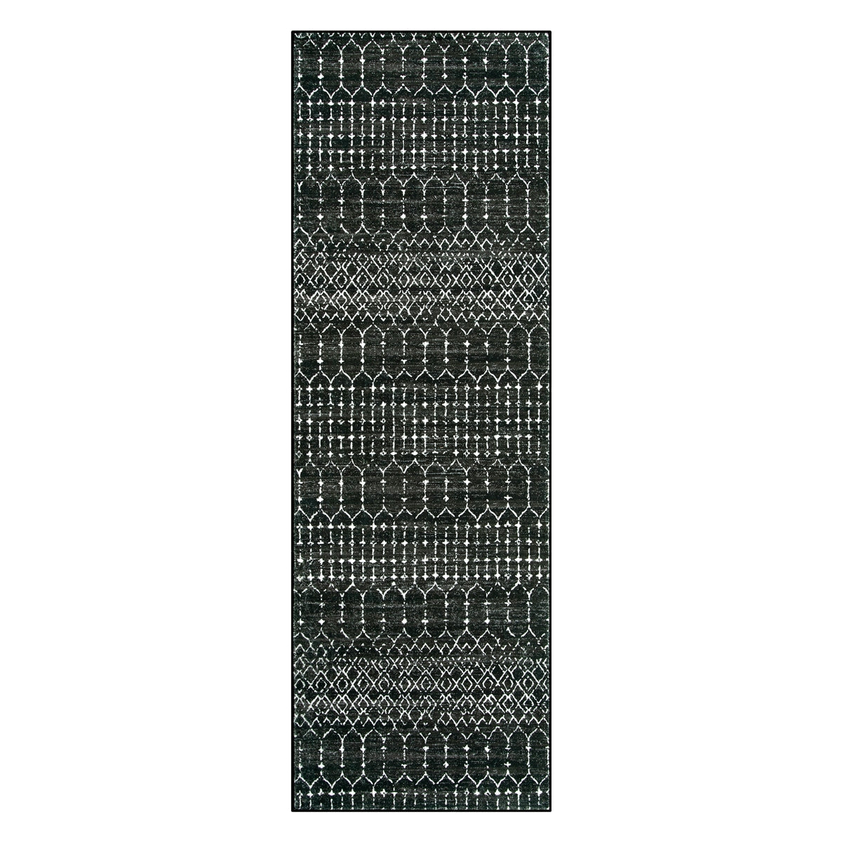 Hana Washable Moroccan Geometric Black Rug Area Rugs Lahome