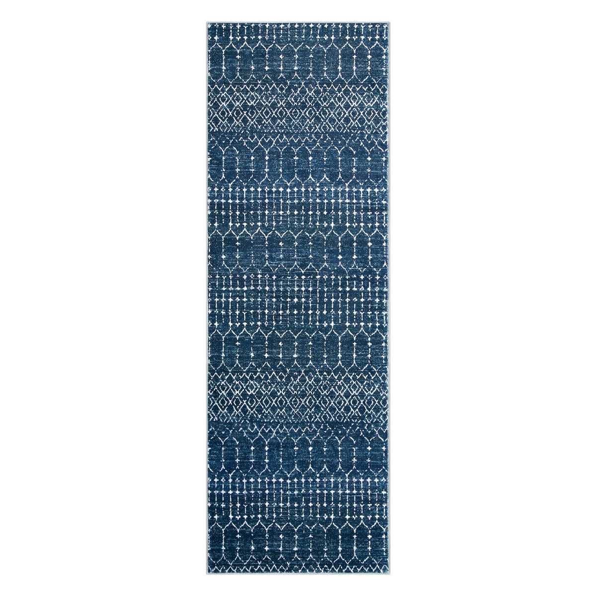 Hana Washable Moroccan Geometric Blue Rug Area Rugs Lahome