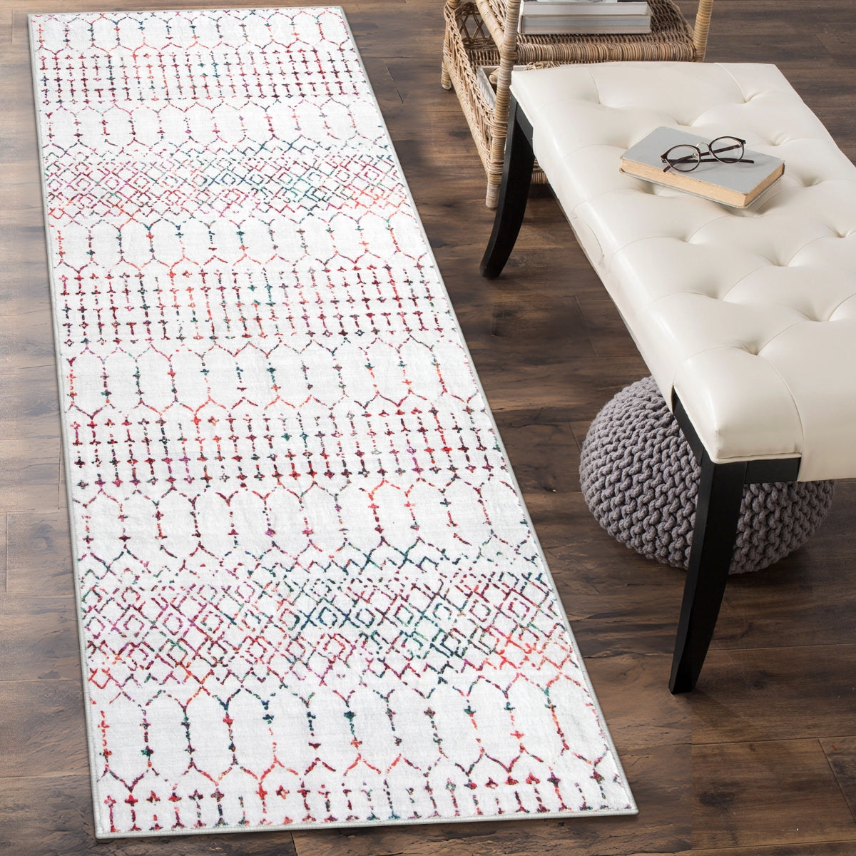 Hana Washable Moroccan Geometric Colorful Rug Area Rugs Lahome